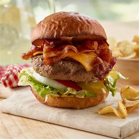 Ground Pork Burger with Smoked Bacon and Cheddar Recipe | Allrecipes