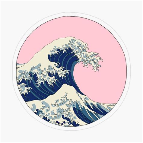 "pink wave" Sticker for Sale by brooke-rebe | Aesthetic stickers, Cute laptop stickers, Vinyl art