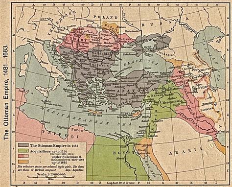 Extent of the Ottoman Empire 1481 - 1683 : europe