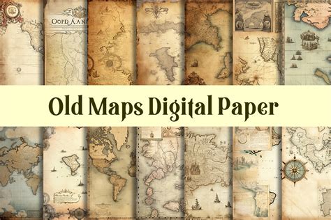 Old Maps Digital Paper Graphic by Creative Design 12 · Creative Fabrica