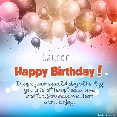 Beautiful pictures for Happy Birthday of Lauren.