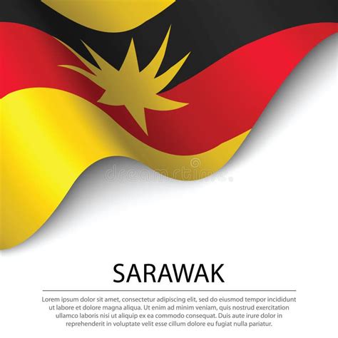 Waving Flag of Sarawak is a State of Malaysia on White Backgroun Stock Vector - Illustration of ...