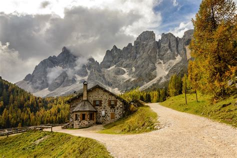 nature, Landscape, Mountain, Trees, Forest, Hill, Clouds, Snow, Dolomites (mountains), Italy ...