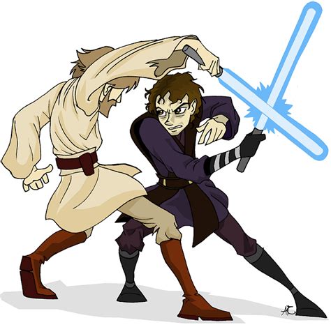 Anakin vs. Obi Wan by aerettberg on DeviantArt