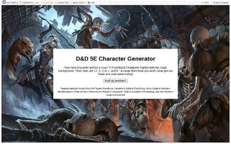 D&D 5E Character Generator