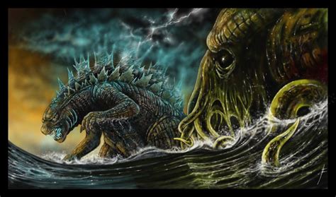 Cthulhu V Godzilla by fiend-upon-my-back on DeviantArt Aliens, Ark ...