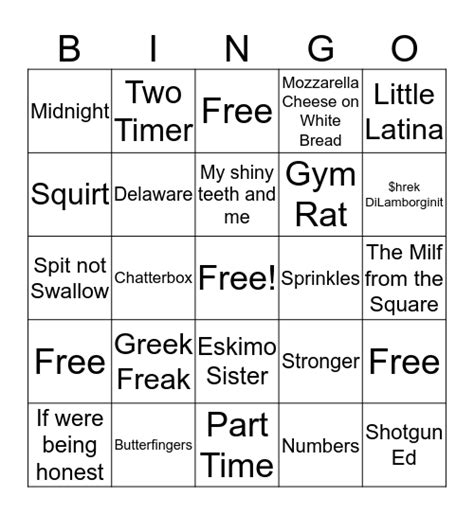 Senior Bingo Bingo Card