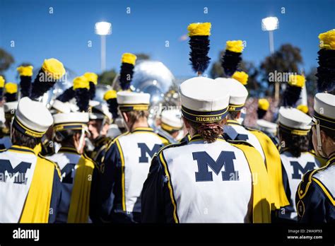 Michigan Wolverines band during the CFP Semifinal at the Rose Bowl Game ...