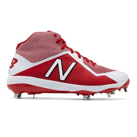 New Balance Mid-Cut 4040v4 Metal Baseball Cleat Mens Shoes Red with White - Walmart.com ...