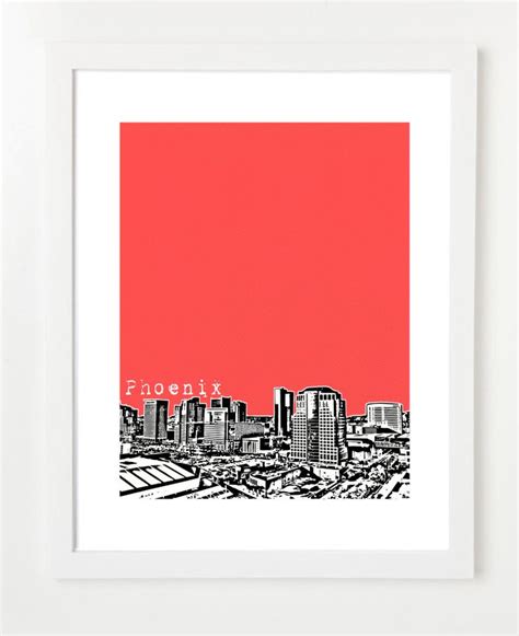 Phoenix Skyline Poster Phoenix City Skyline Series Art Print - Etsy ...