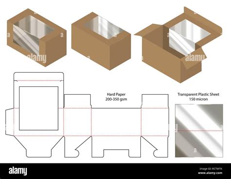 Box packaging die cut template design. 3d mock-up Stock Vector Image ...