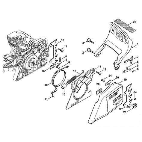 Stihl MS 311 Chainsaw (MS311) Parts Diagram, Hand guard