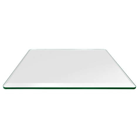 Rectangle Glass Table Top 30" x 60"- 3/8” Thick - Bevel Polish - Eased ...