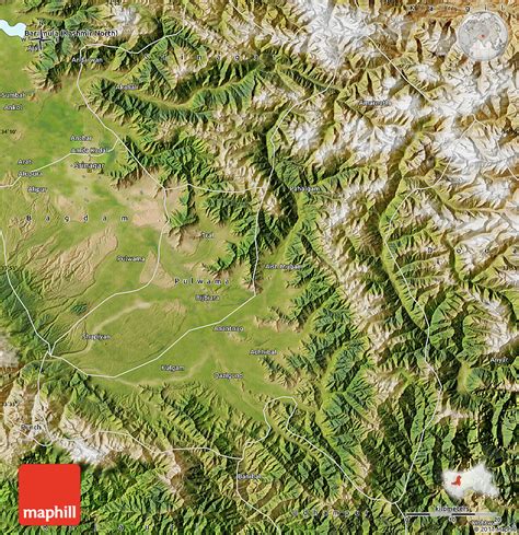 Satellite Map of Anantnag (Kashmir South)