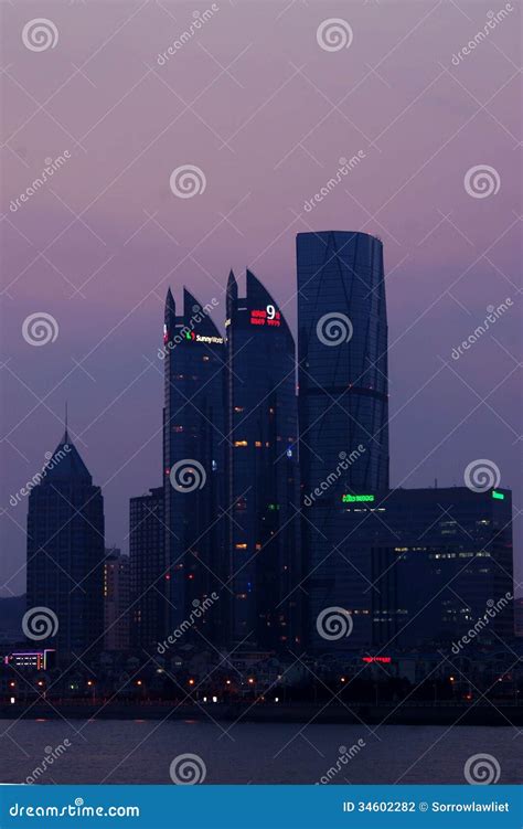 The skyline in qingdao editorial photography. Image of modern - 34602282