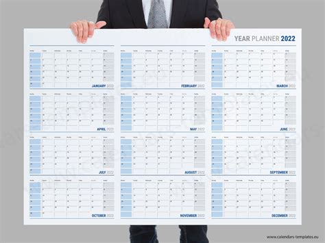 2023 Big Yearly Horizontal Annual Printable Wall Planner - Etsy | Wall ...