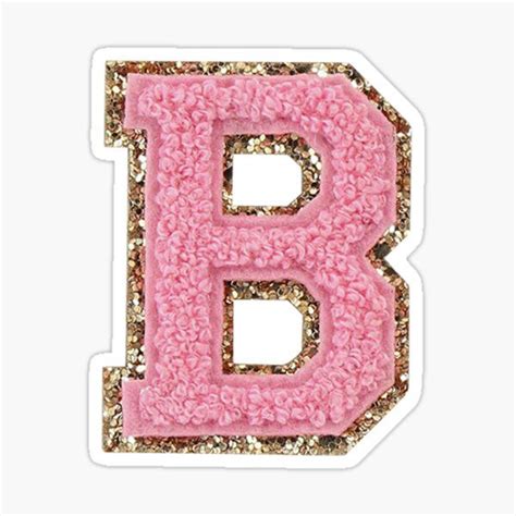 Preppy Pink Varsity Letter B Sticker by ktp100 | Letter b, Preppy ...