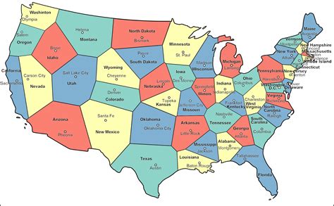 Equidistant Lines Between U.S. Capitals (Lower 48 and Washington D.C.) [3200x1980] [OC] : r/MapPorn