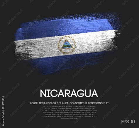 Nicaragua Flag Made of Glitter Sparkle Brush Paint Vector Stock Vector ...