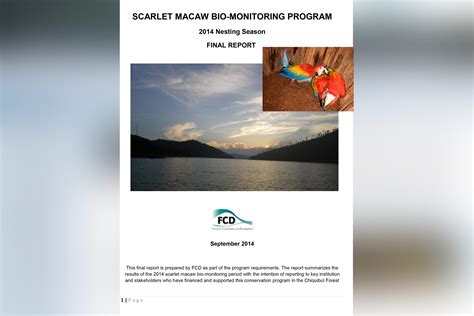 SCARLET MACAW BIO-MONITORING PROGRAM - Friends for Conservation and ...