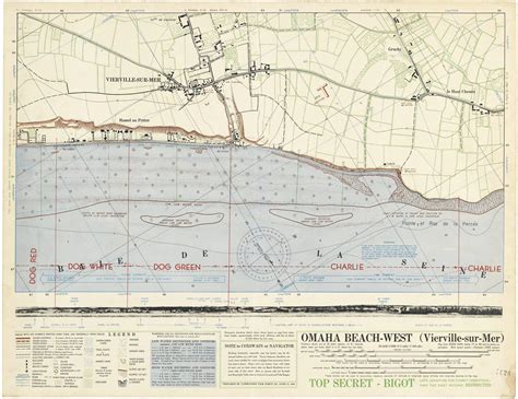 Rare "BIGOT"-rated planning map for the landing at Omaha Beach - Rare ...