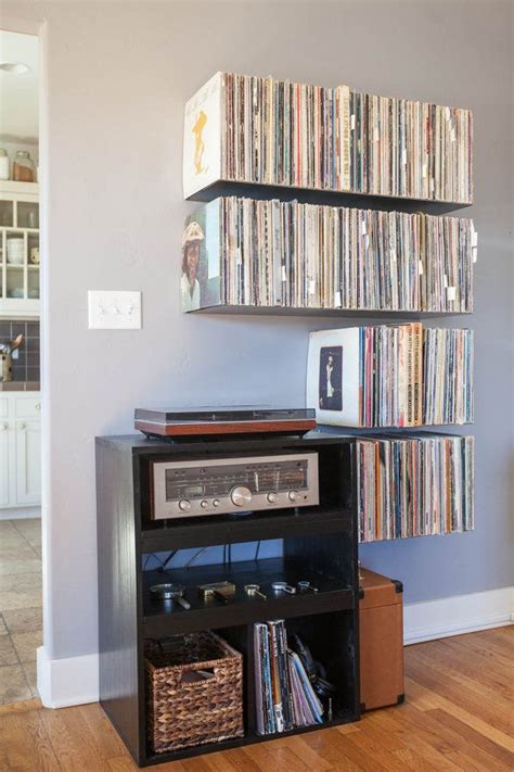 Nice Floating Shelf Record Player Pine Bookcase Argos