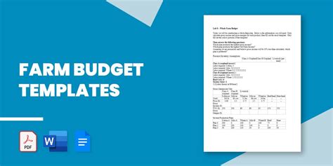 12+ Farm Budget Templates - PDF, DOC | Free & Premium Templates