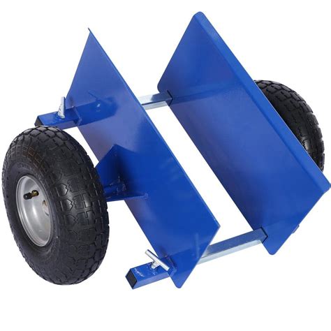Tidoin 10 in. Blue Lumber Transfer Panel Handbarrow Dolly with Pneumatic Wheels and 600 lb. Load ...