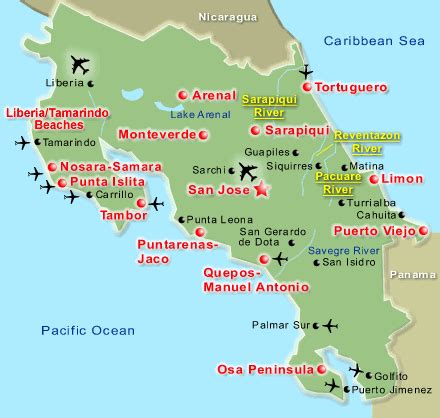 Images and Places, Pictures and Info: costa rica map beaches