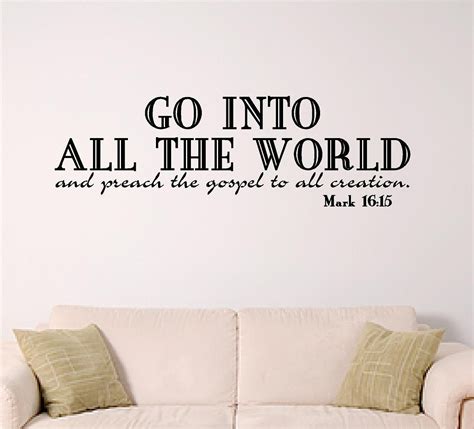 Bible verse wall art Go Into The World