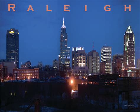 Raleigh Skyline night photo 16 x 20 ratio Photograph by Tommy Midyette ...