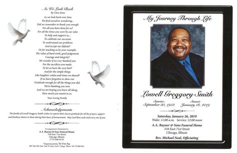 Lowell Greggory Smith Obituary | AA Rayner and Sons Funeral Home