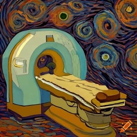 Vibrantly colored mri machine inspired by van gogh on Craiyon