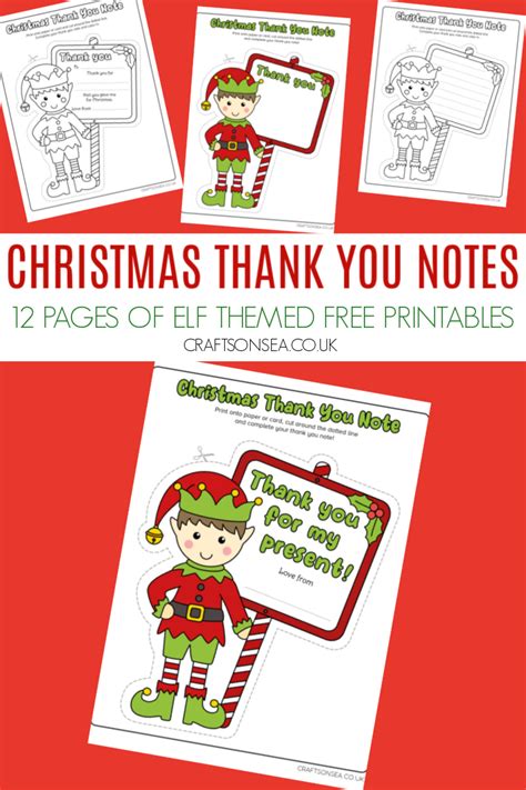 Printable Christmas Thank You Notes: 12 FREE Pages - Crafts on Sea