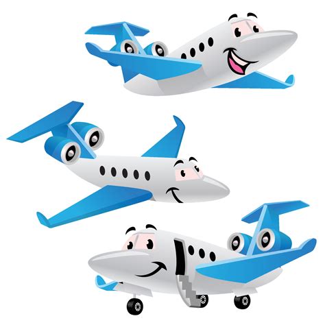 set bundle cartoon of private jet plane character 22940088 Vector Art ...