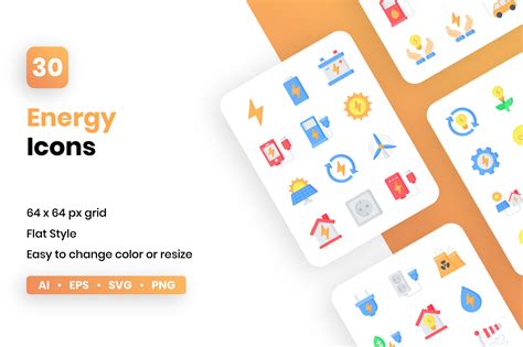 Energy Flat Icon Set Graphic by Nawicon · Creative Fabrica