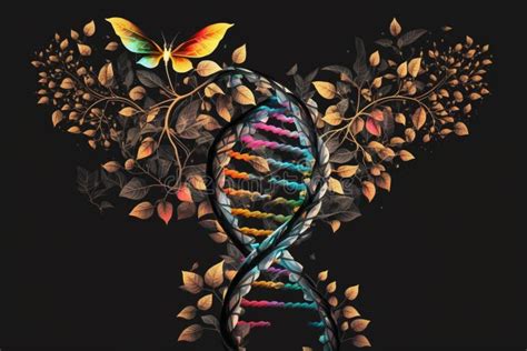 DNA Structure with Black Background Stock Photo - Image of cell, closeup: 268666908