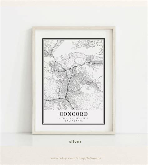 Concord California Map Concord CA Map Concord City Map - Etsy