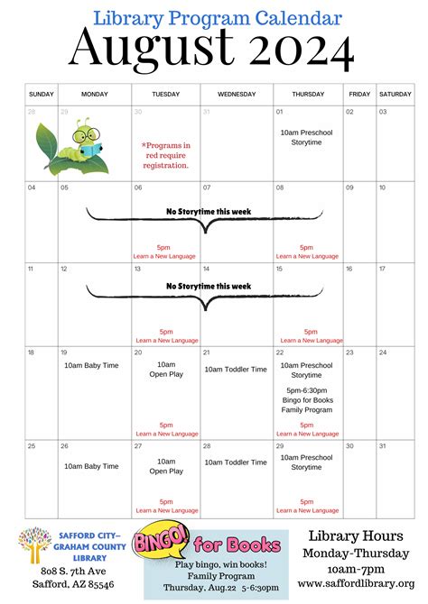 Monthly Calendar of Events | Safford, AZ - Official Website