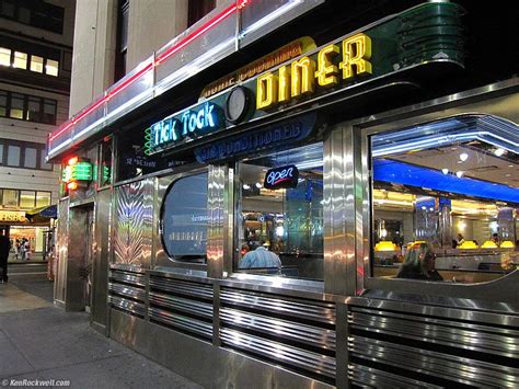 Neon Light, Tick Tock Diner, New York City, 10:20 PM. Vintage Diner, Retro Diner, Drive In ...