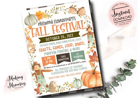 Fall Festival Invitation Church Fall Festival Invite Harvest - Etsy