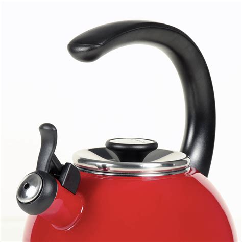 Circulon Enamel On Steel Whistling Tea Kettle 1.9 Liters, Red ...