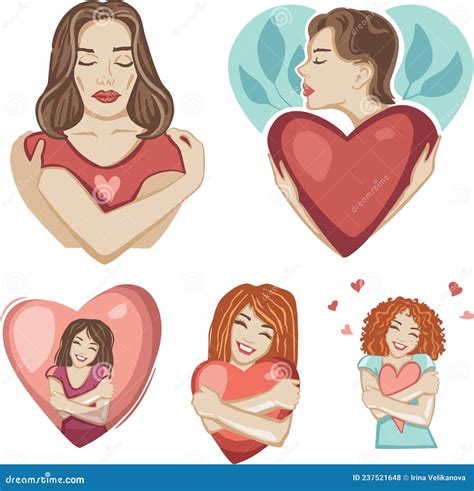 Girl, Self Love, Harmony, Self Acceptance Symbol Stock Vector ...