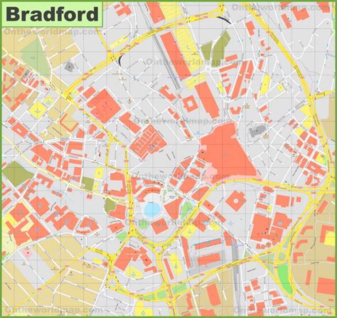 Bradford city centre map - Ontheworldmap.com