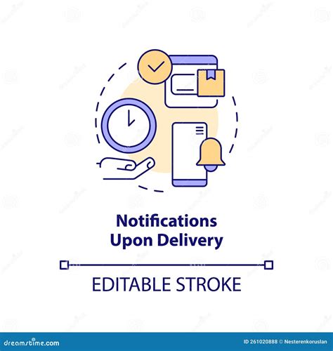 Notifications upon Delivery Concept Icon Stock Vector - Illustration of monitoring, graphic ...