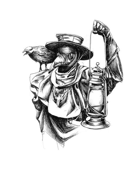 Plague Doctor Drawing by Katerina Kopaeva - Fine Art America