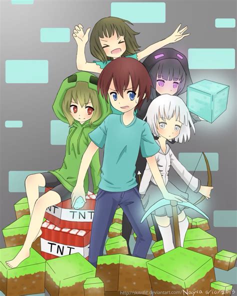 Minecraft Anime Steve And Creeper