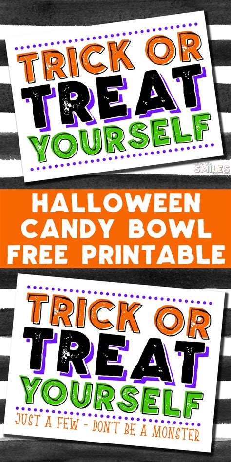 FREE Halloween Candy Bowl Printable Sign: Trick or Treat Yourself!