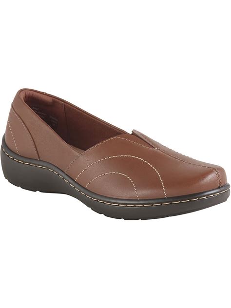 Clarks Cora Meadow Leather Arch Support Flats Shoes in Brown | Lyst