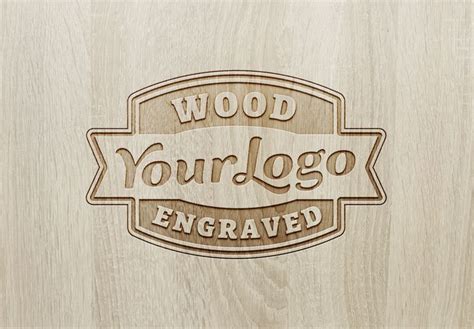 Wood Engraved Logo MockUp #2 - - Fribly | Free logo mockup psd, Free ...